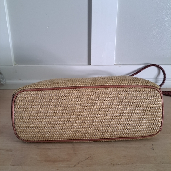 Etienne Aigner Woven Raffia Tote with Leather Trim & Braided Handles - Picture 2 of 7